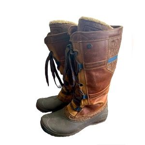 North face tall winter boots brown